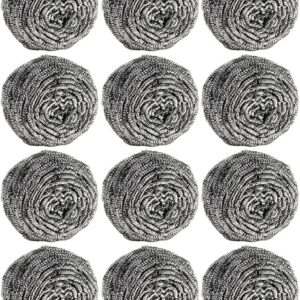 12Pcs Steel Wool Scrubber Pads